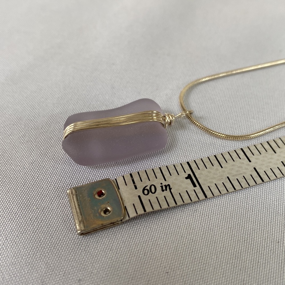 Frosted purple bead 925 silver necklace - Picture 8 of 9